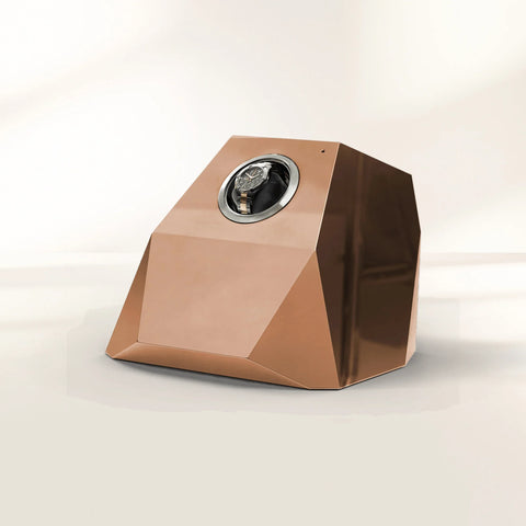 Diamond Watch Winder with Sculptural Faceted Design and