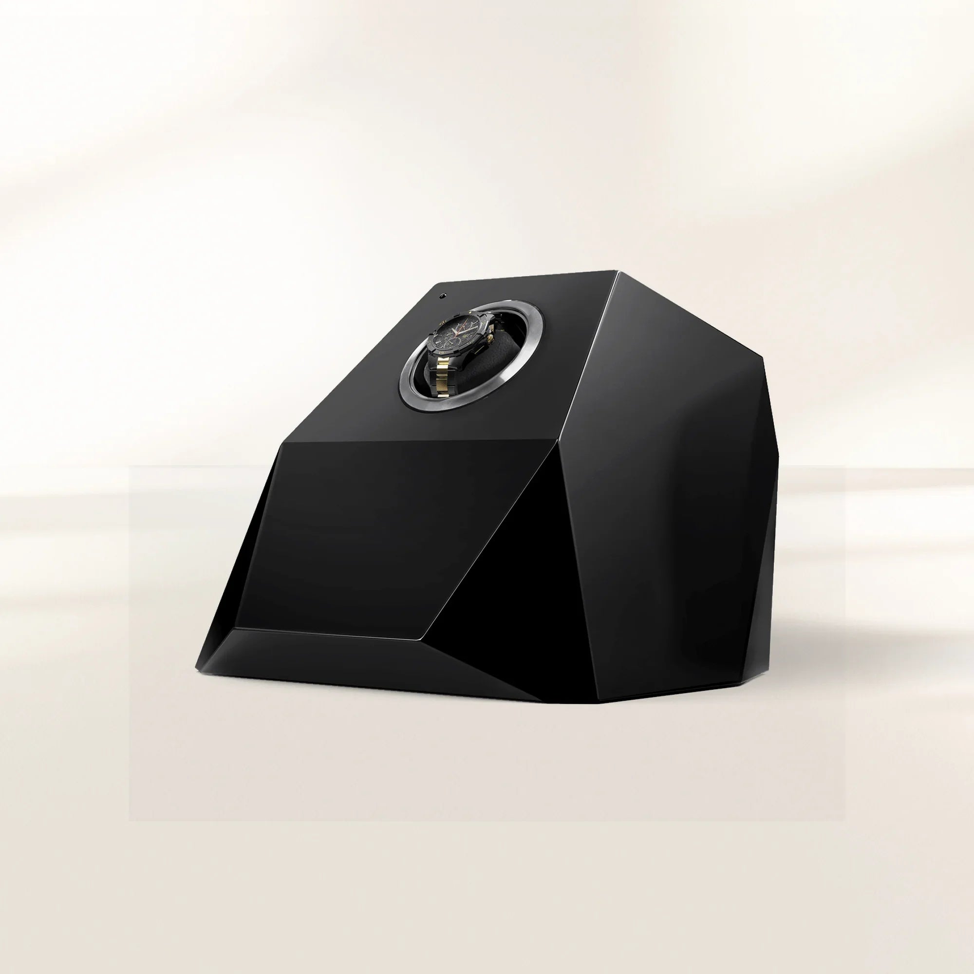 Diamond Watch Winder with Sculptural Faceted Design and