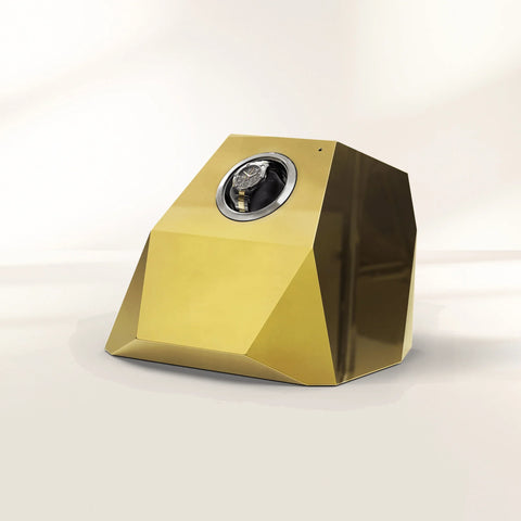 Diamond Watch Winder with Sculptural Faceted Design and