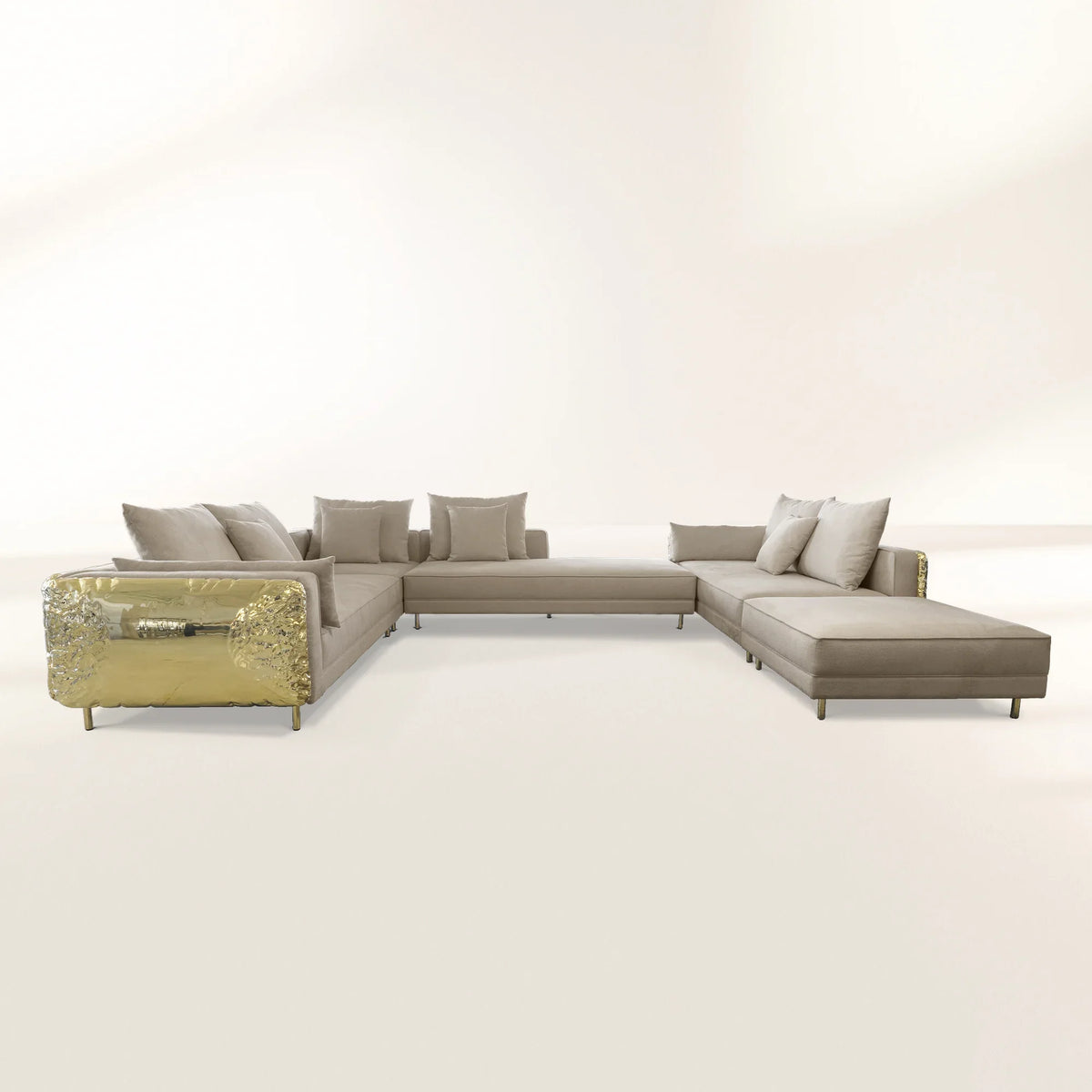 Imperfect Sculptural L-Shaped Modular Sofa