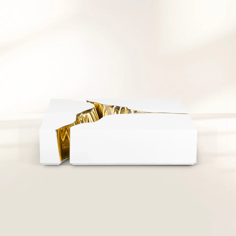 Brass Glass Sculptural Form Coffee Table Living Room