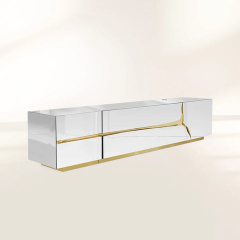 Glass Black Storage Drawers Cabinet