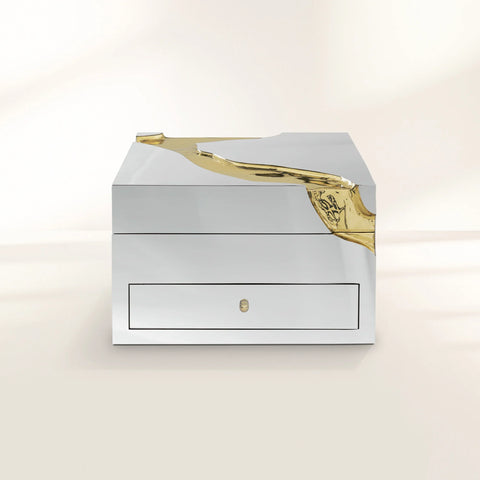 Lapiaz Watch Box with Polished Stainless Steel and Watch