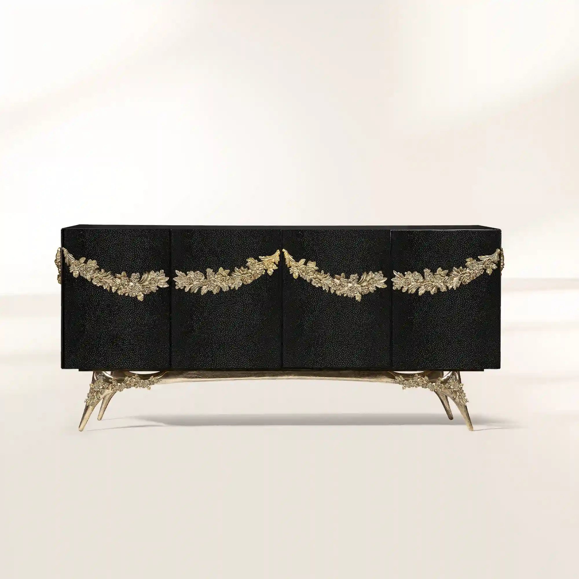 Walnut Burl Sideboard Buffet Cabinet