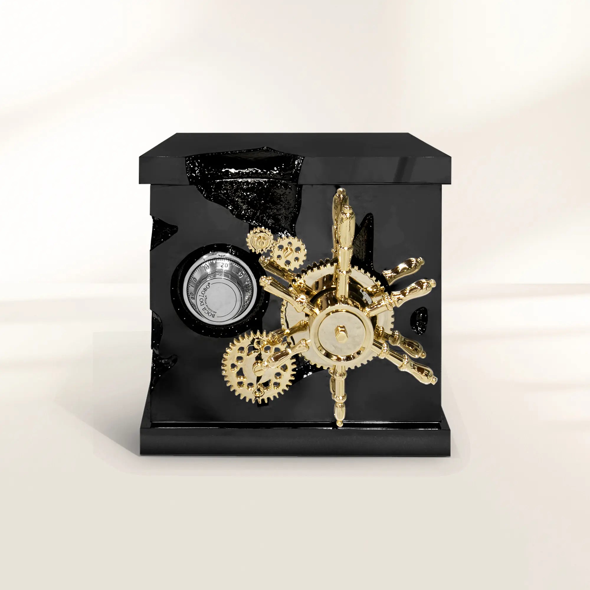 Portable Jewelry Safe with Secret Dial Lock and Gold-Plated