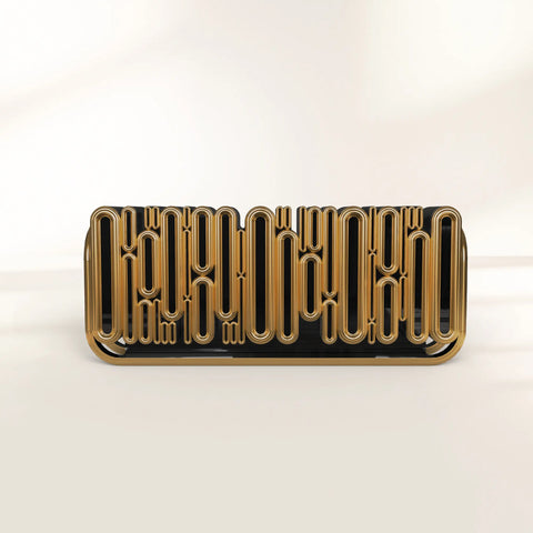 Gold Hidden Storage Sculptural Form Sideboard