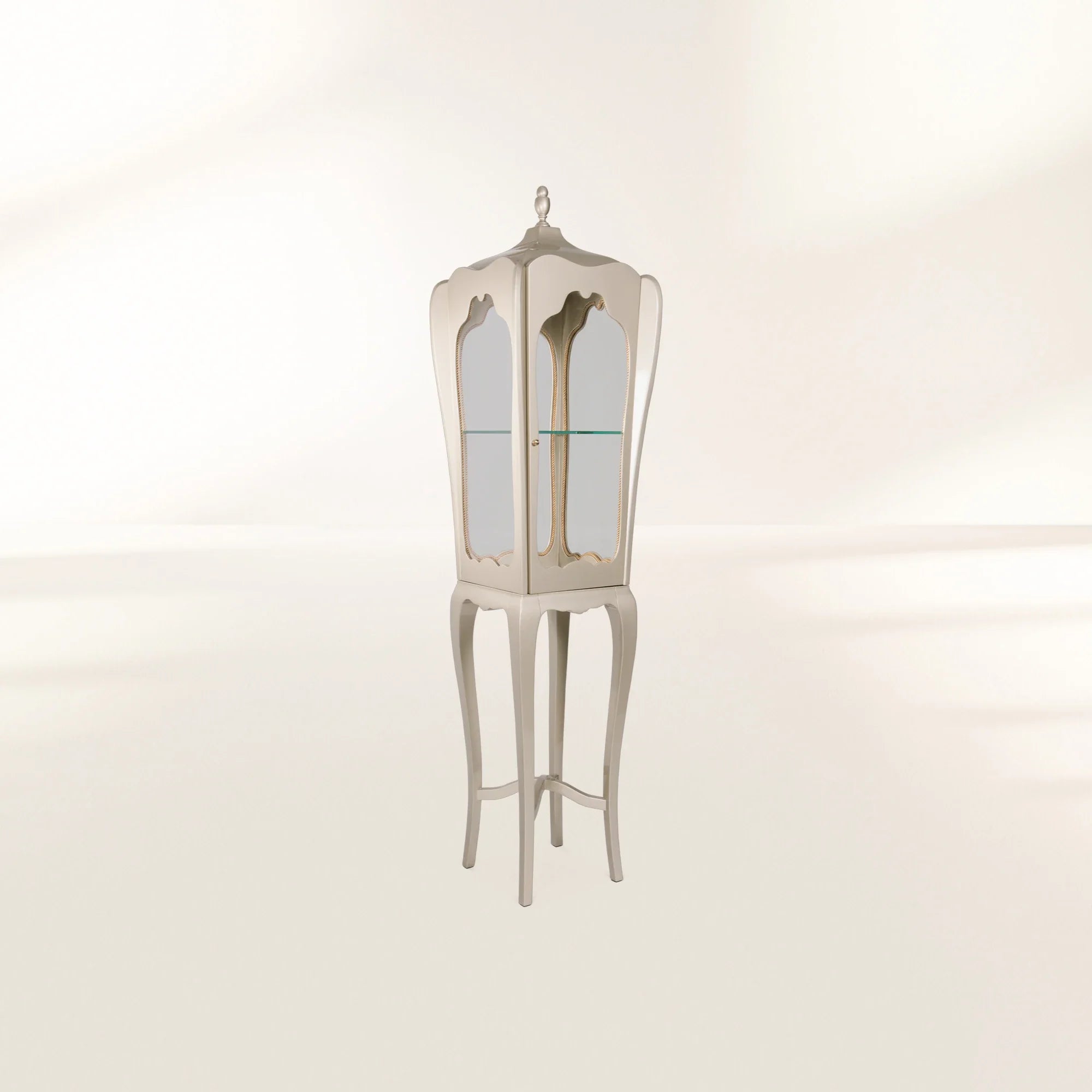 Mahogany Glass Black Slim Frame Display Cabinet