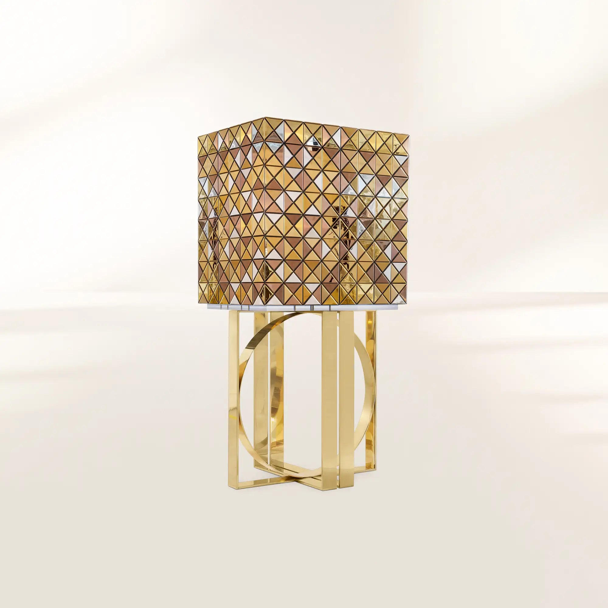 Mirrored Lacquer Black Bar Cabinet