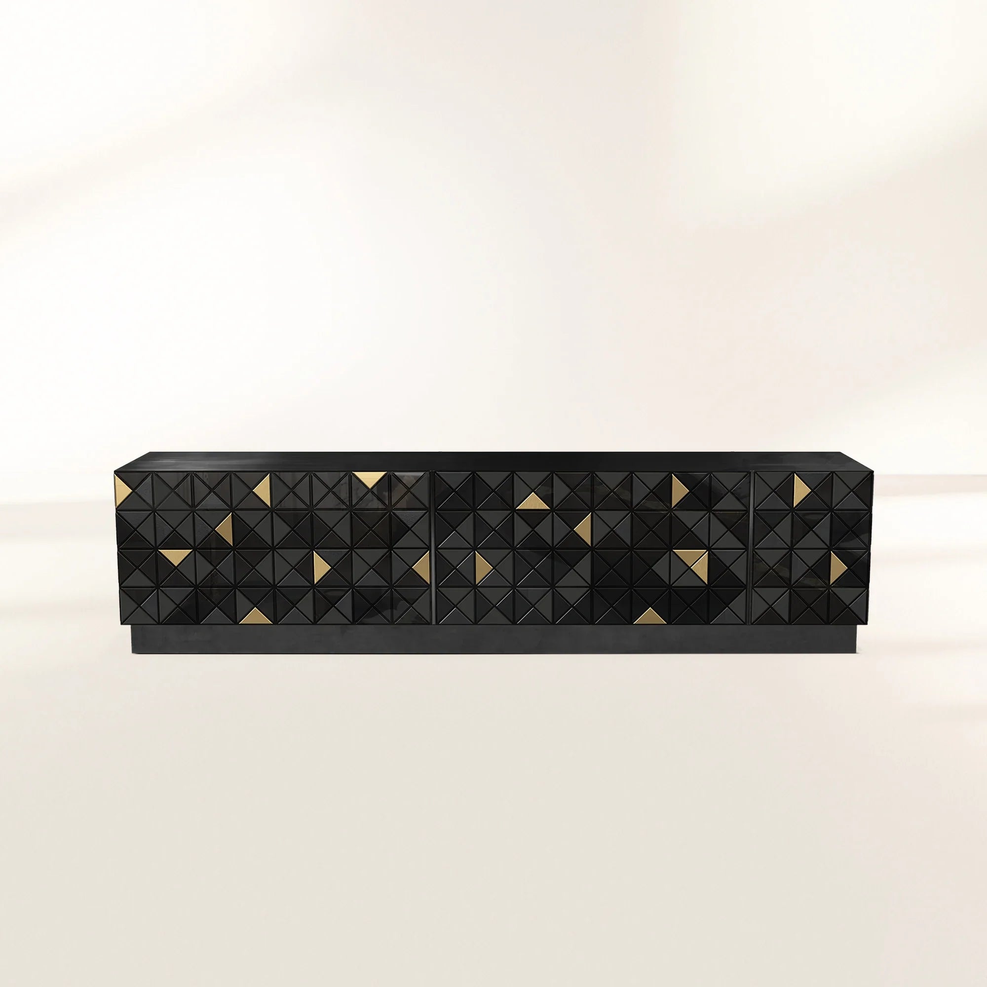 Walnut Brass Black Hidden Storage Cabinet