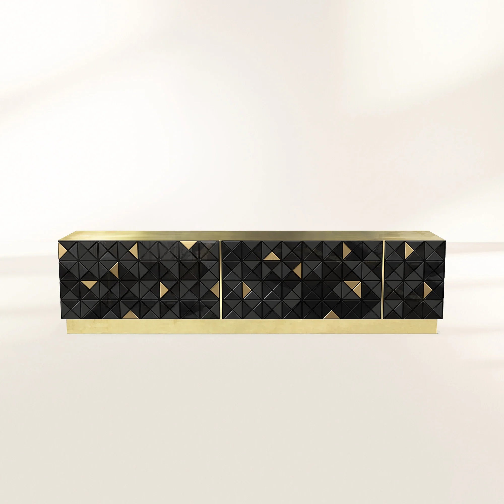Walnut Brass Black Hidden Storage Cabinet