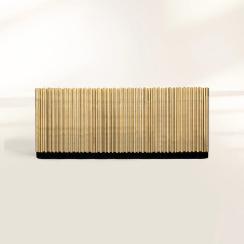 Brass Hidden Storage Sculptural Form Sideboard