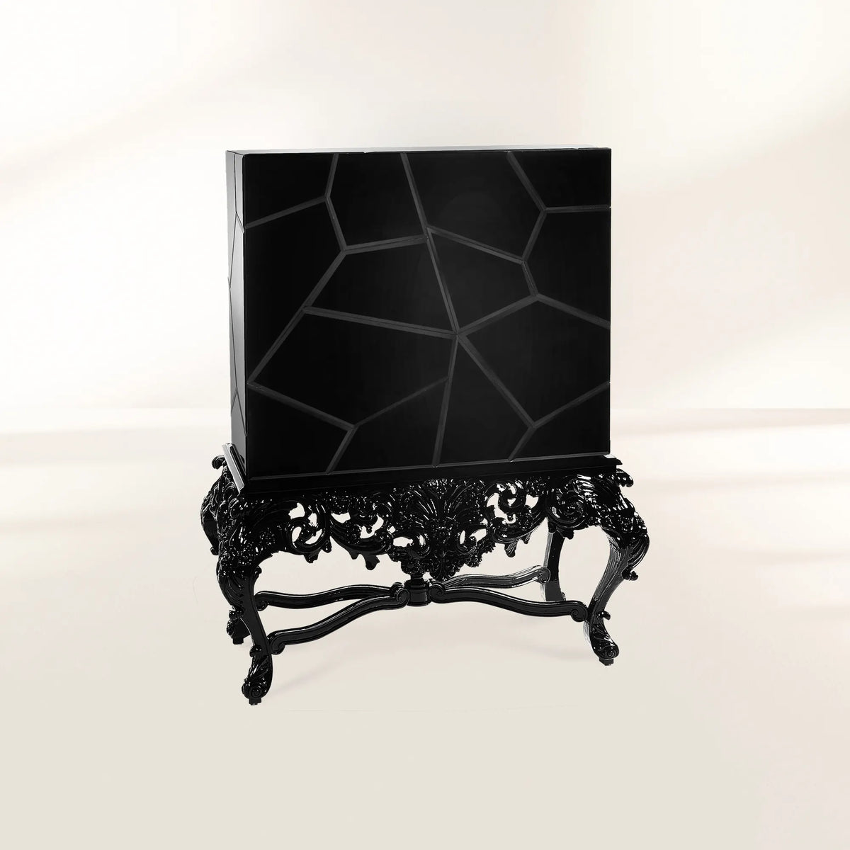 Glass White Display Cabinet for Living Room