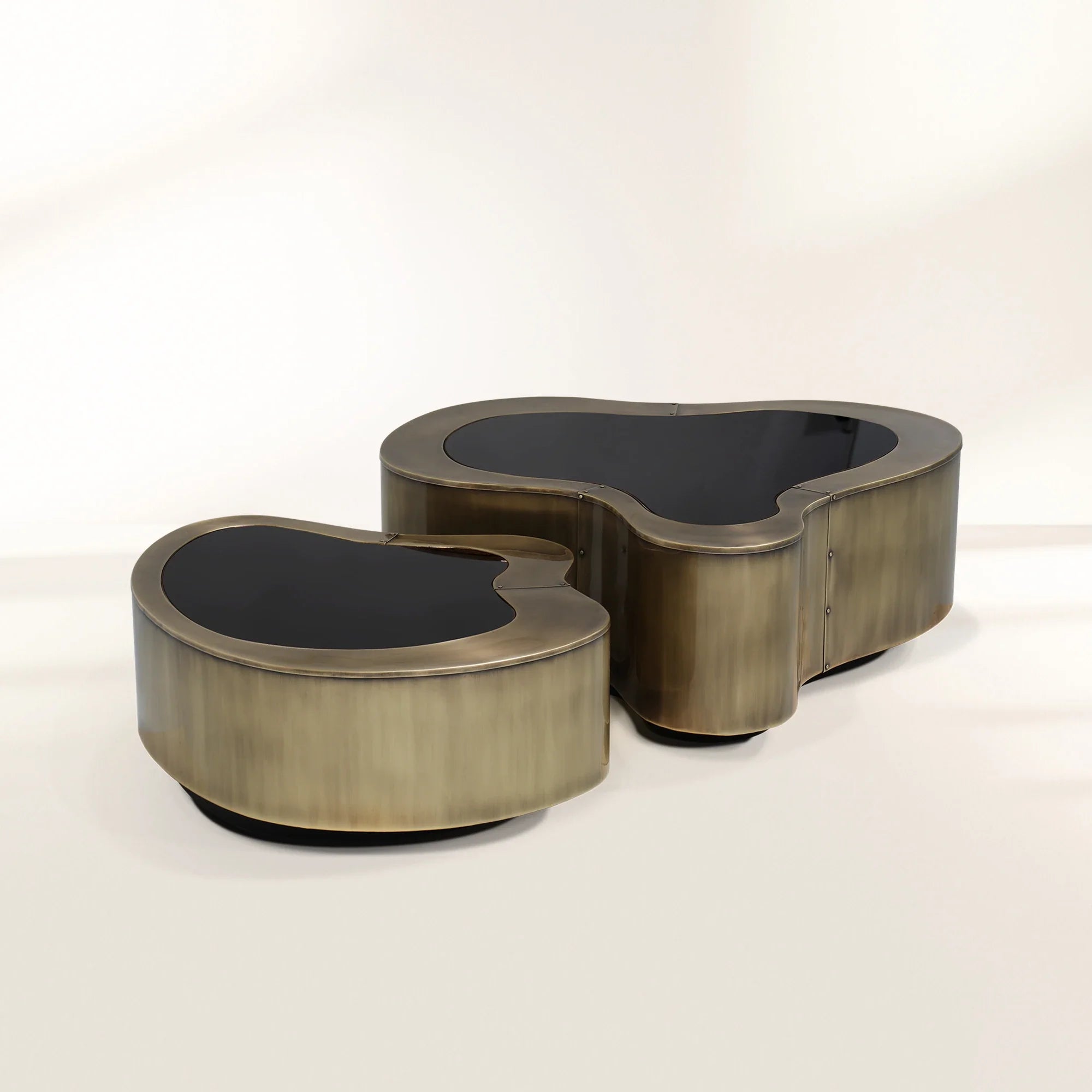 Brass Sculptural Form Coffee Table Living Room