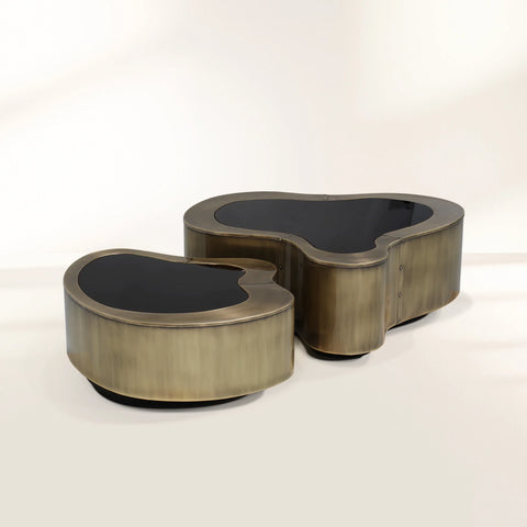 Brass Sculptural Form Coffee Table Living Room