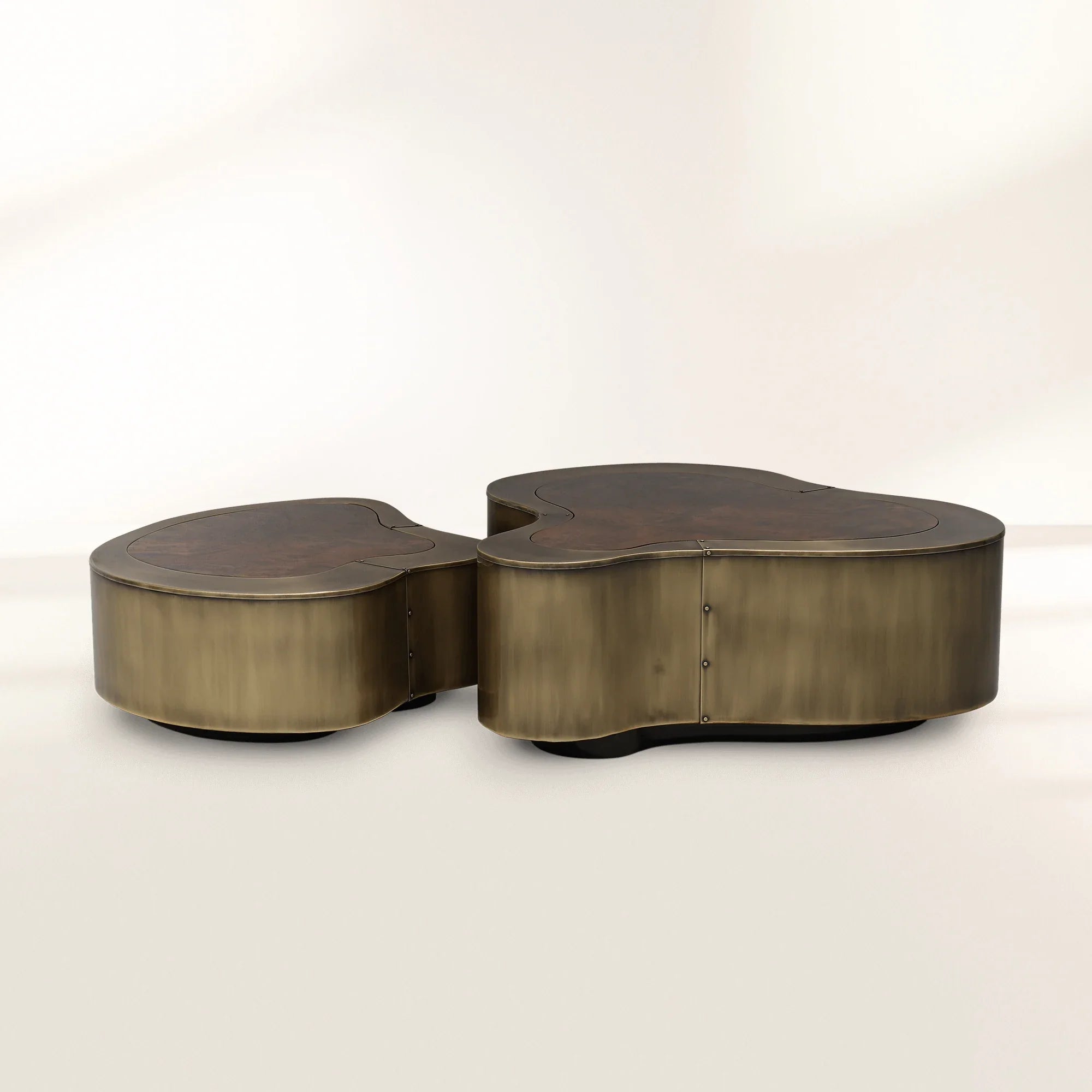 Brass Sculptural Form Coffee Table Living Room