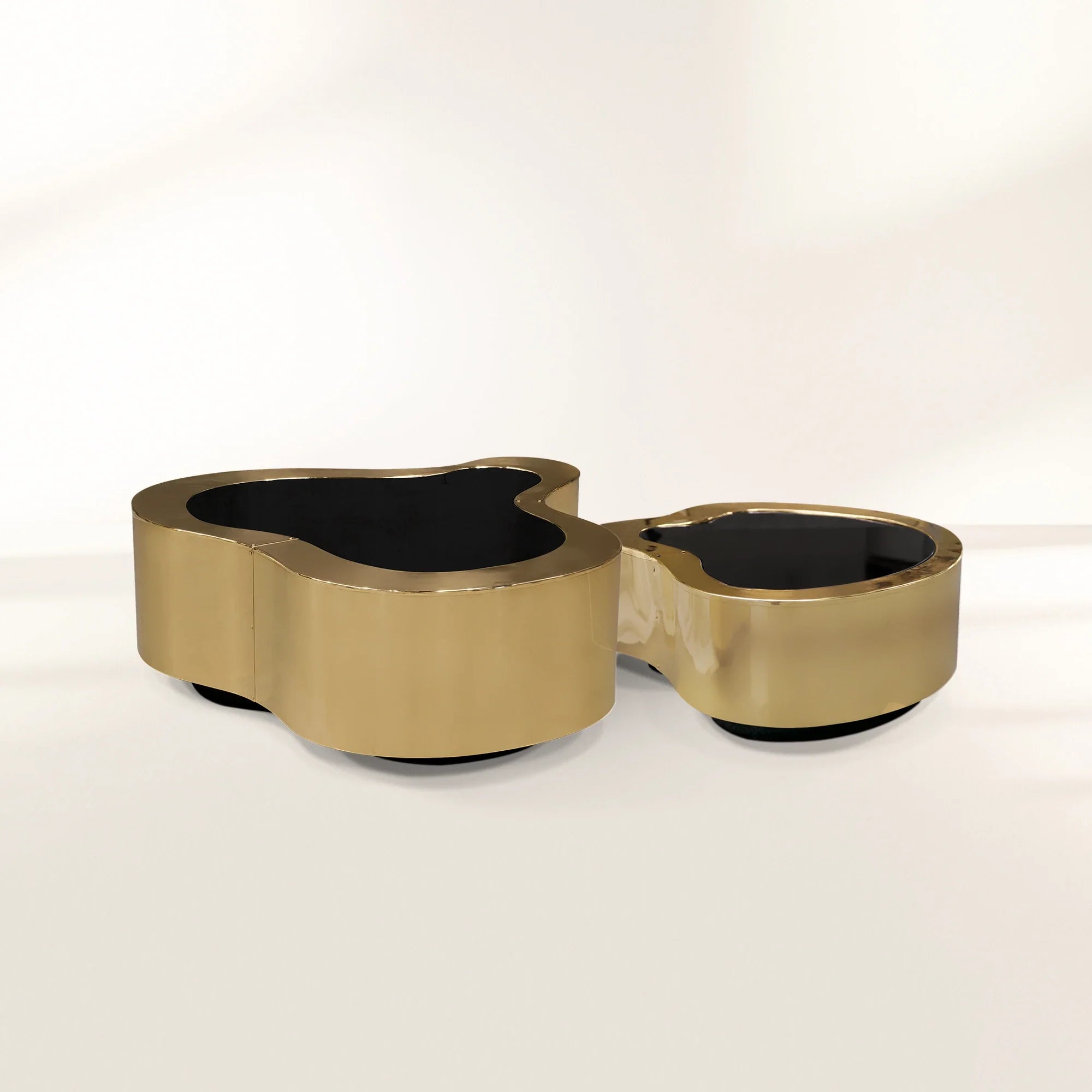 Brass Sculptural Form Coffee Table Living Room
