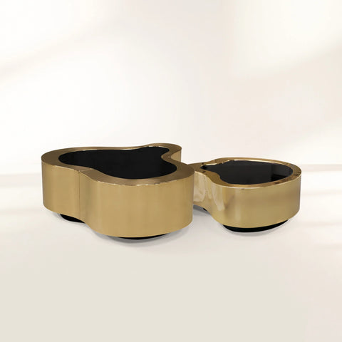 Brass Sculptural Form Coffee Table Living Room