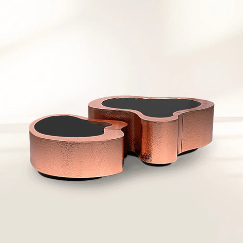 Brass Sculptural Form Coffee Table Living Room