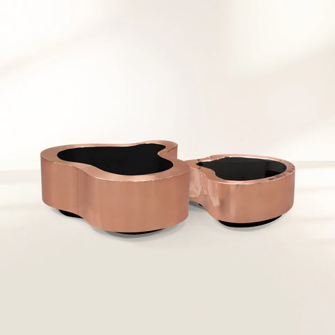 Brass Sculptural Form Coffee Table Living Room