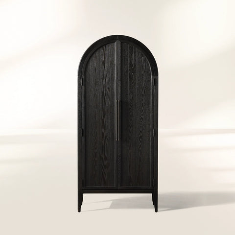 Hattie Oak Living Room Tall Display Cabinet Wood Office Bookcase Dining Sideboard