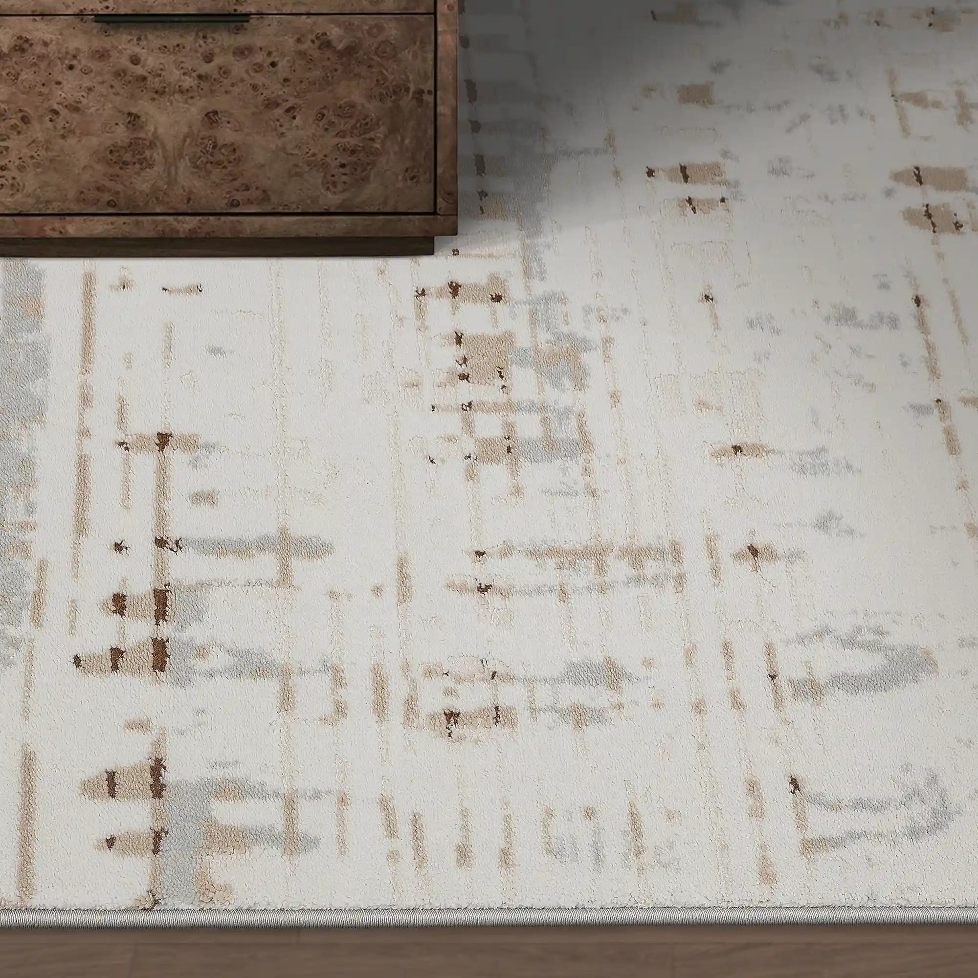 Puxina Abstract Linear Texture Neutral Area Rug