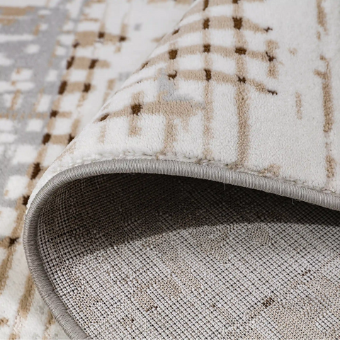 Puxina Abstract Linear Texture Neutral Area Rug