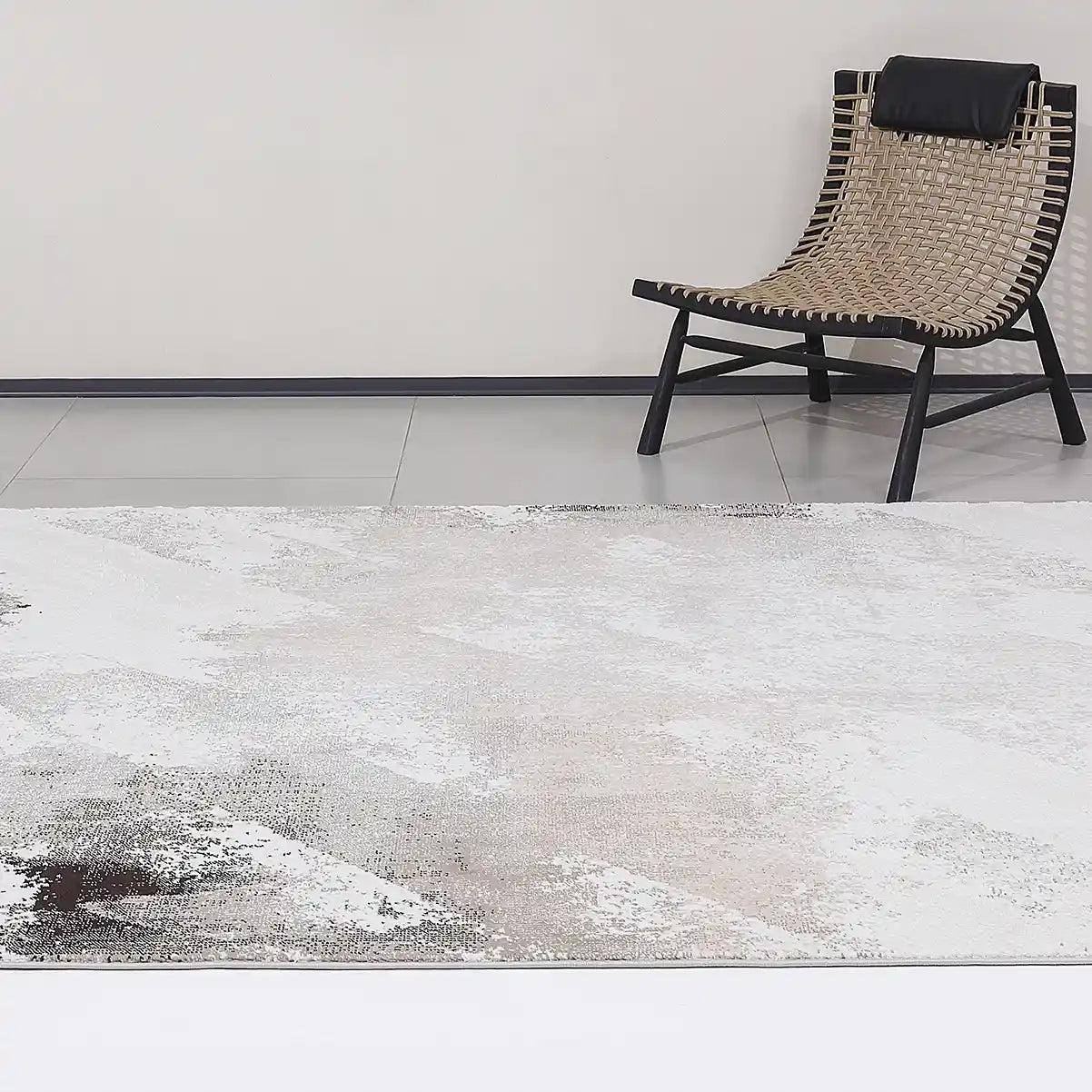 Puxina Abstract Brushstroke Neutral Area Rug