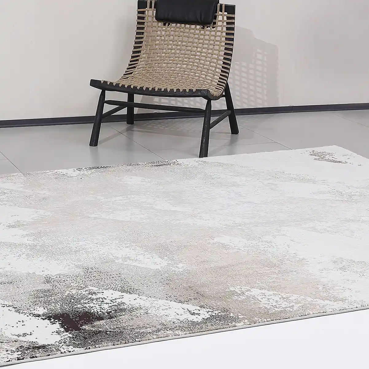 Puxina Abstract Brushstroke Neutral Area Rug