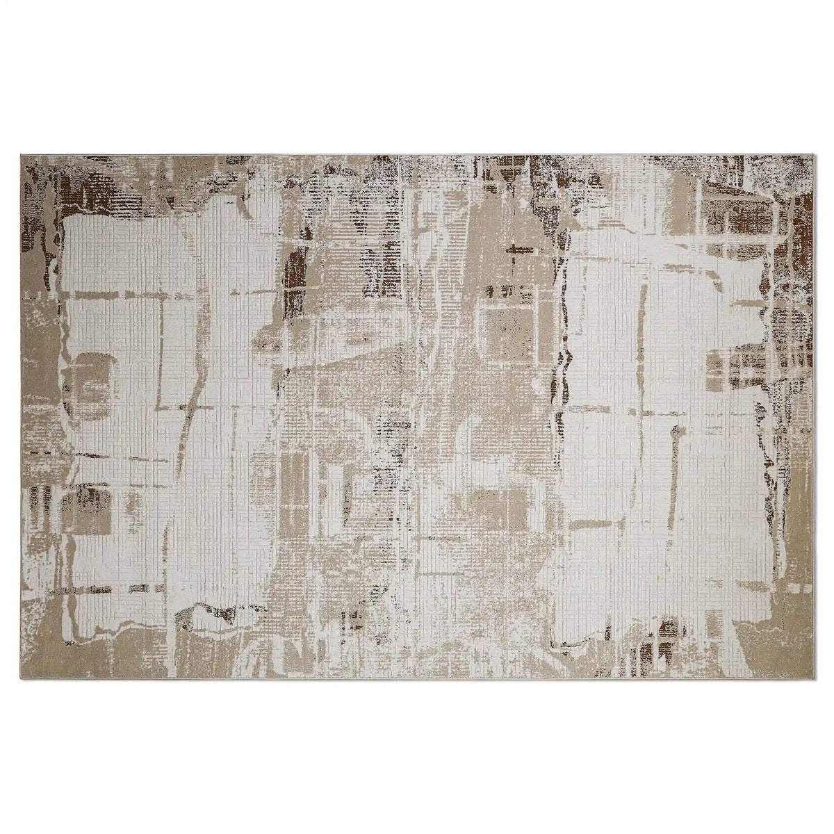 Puxina Layered Block Abstract Neutral Area Rug
