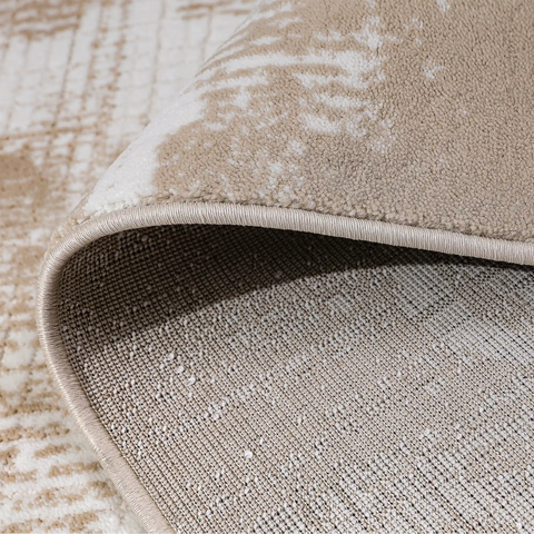 Puxina Layered Block Abstract Neutral Area Rug