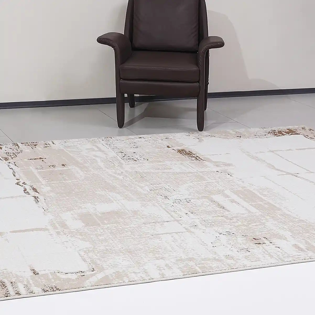 Puxina Layered Block Abstract Neutral Area Rug