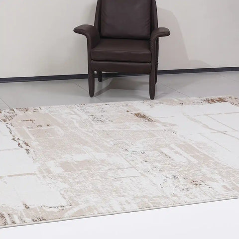 Puxina Layered Block Abstract Neutral Area Rug