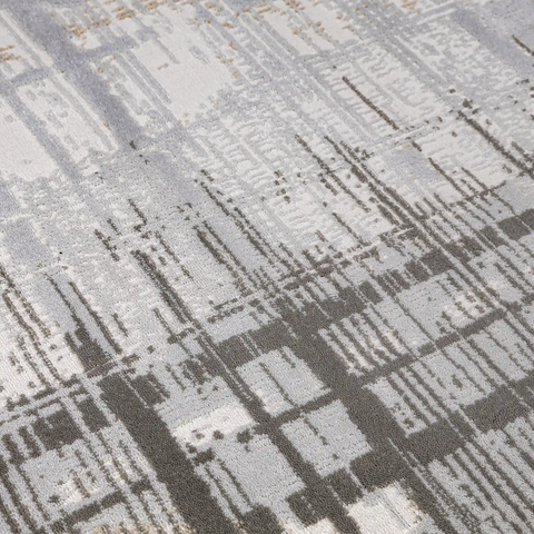 Puxina Layered Grid Abstract Neutral Area Rug