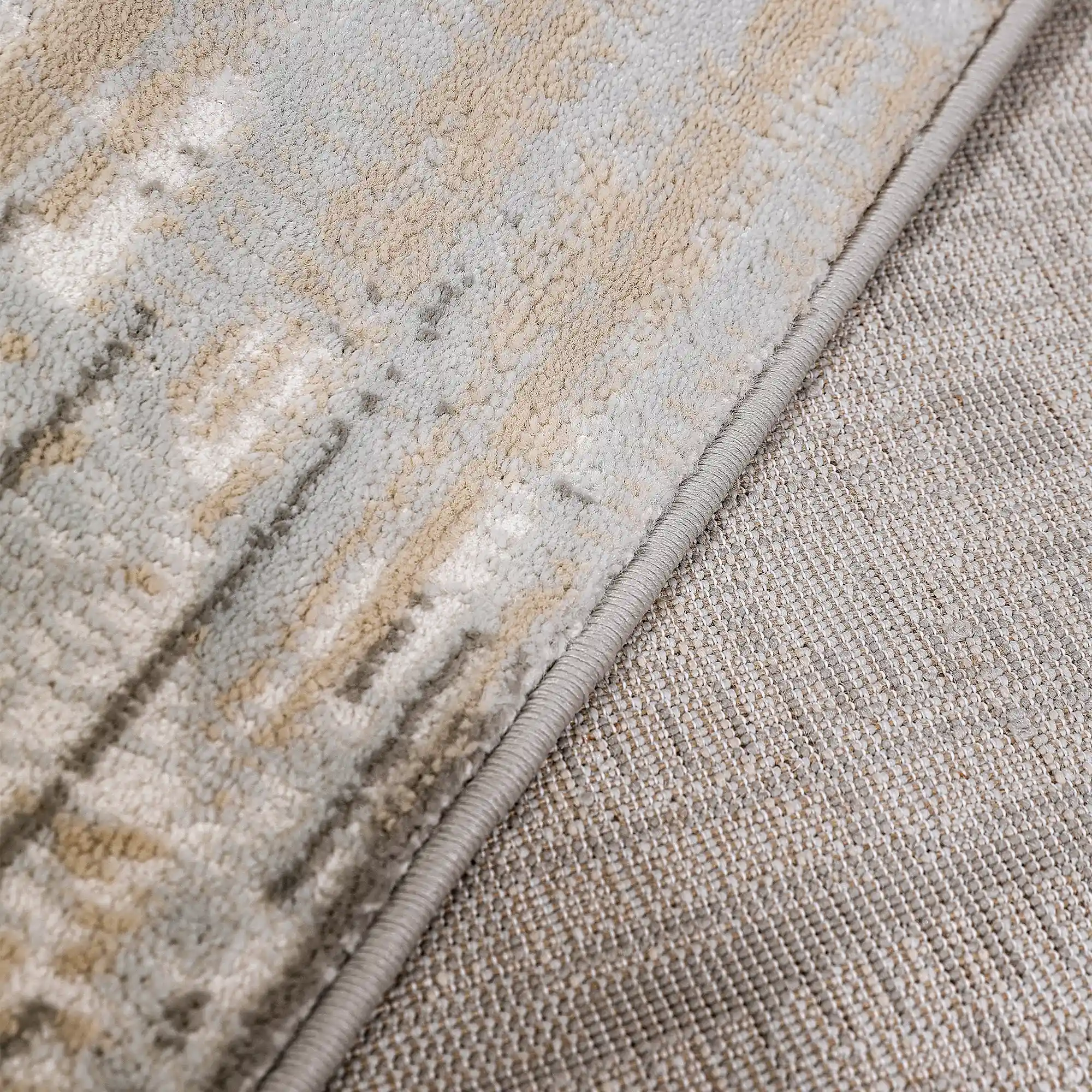 Puxina Layered Grid Abstract Neutral Area Rug