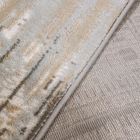 Puxina Layered Grid Abstract Neutral Area Rug