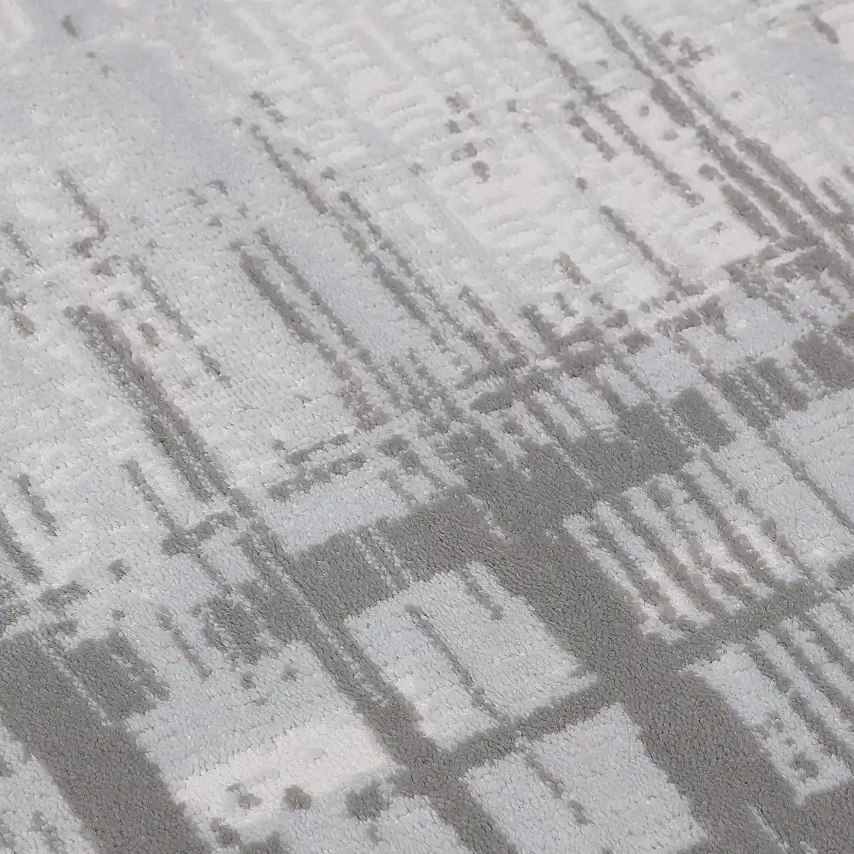 Puxina Layered Grid Abstract Neutral Area Rug
