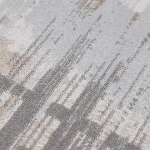 Puxina Layered Grid Abstract Neutral Area Rug
