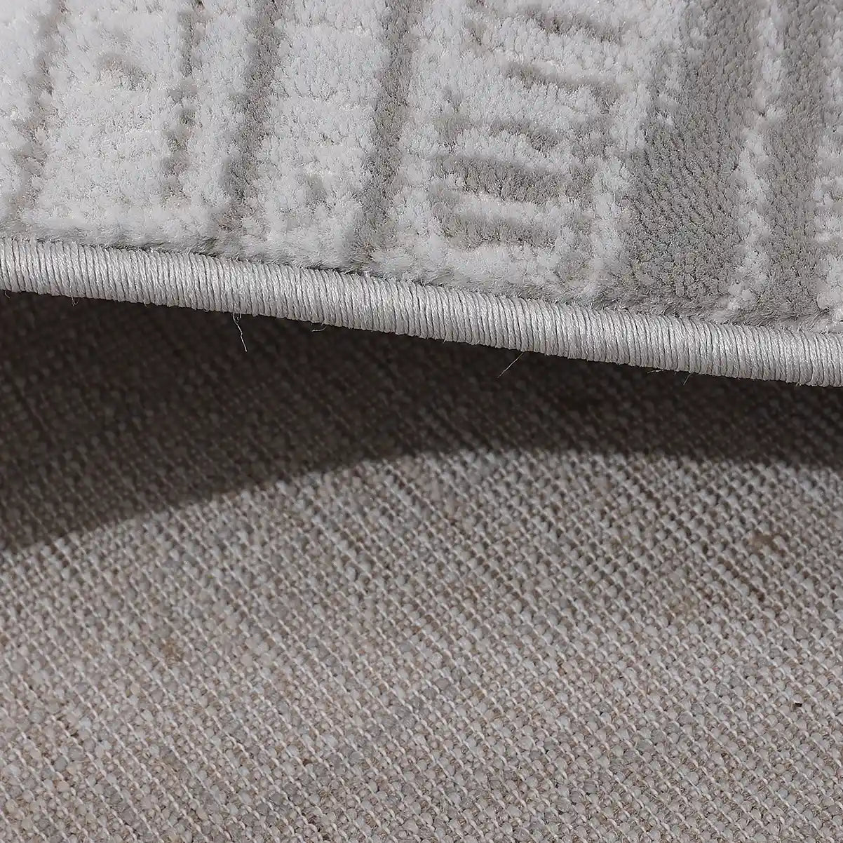 Puxina Layered Grid Abstract Neutral Area Rug