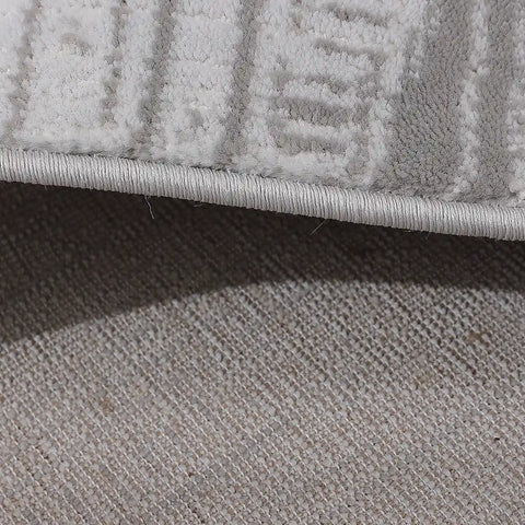 Puxina Layered Grid Abstract Neutral Area Rug