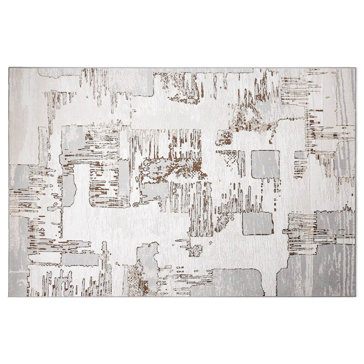 Puxina Soft Layered Block Abstract Neutral Area Rug