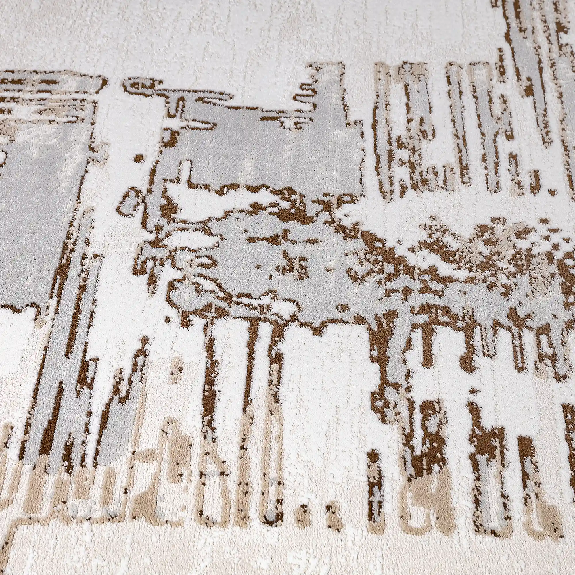 Puxina Soft Layered Block Abstract Neutral Area Rug