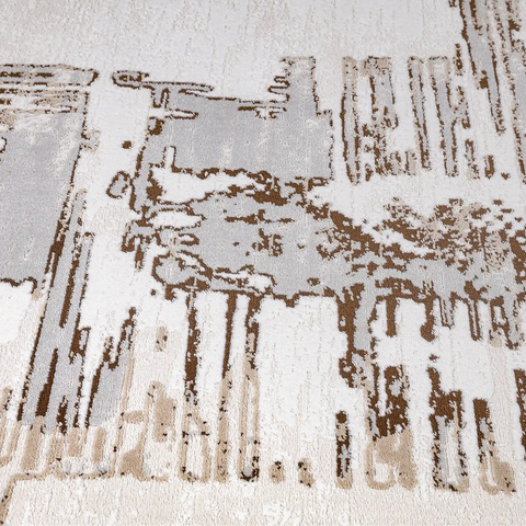 Puxina Soft Layered Block Abstract Neutral Area Rug