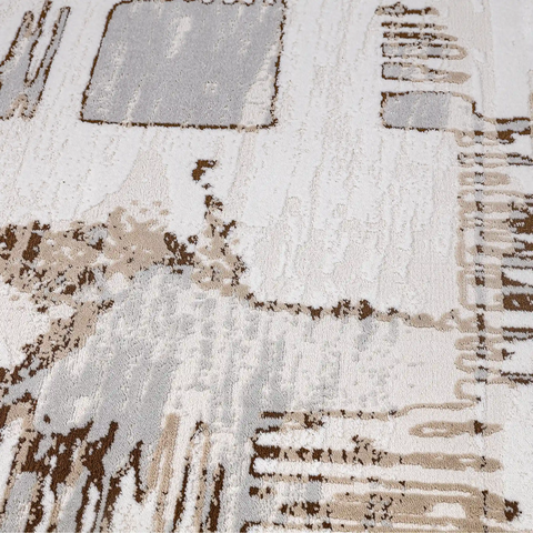 Puxina Soft Layered Block Abstract Neutral Area Rug