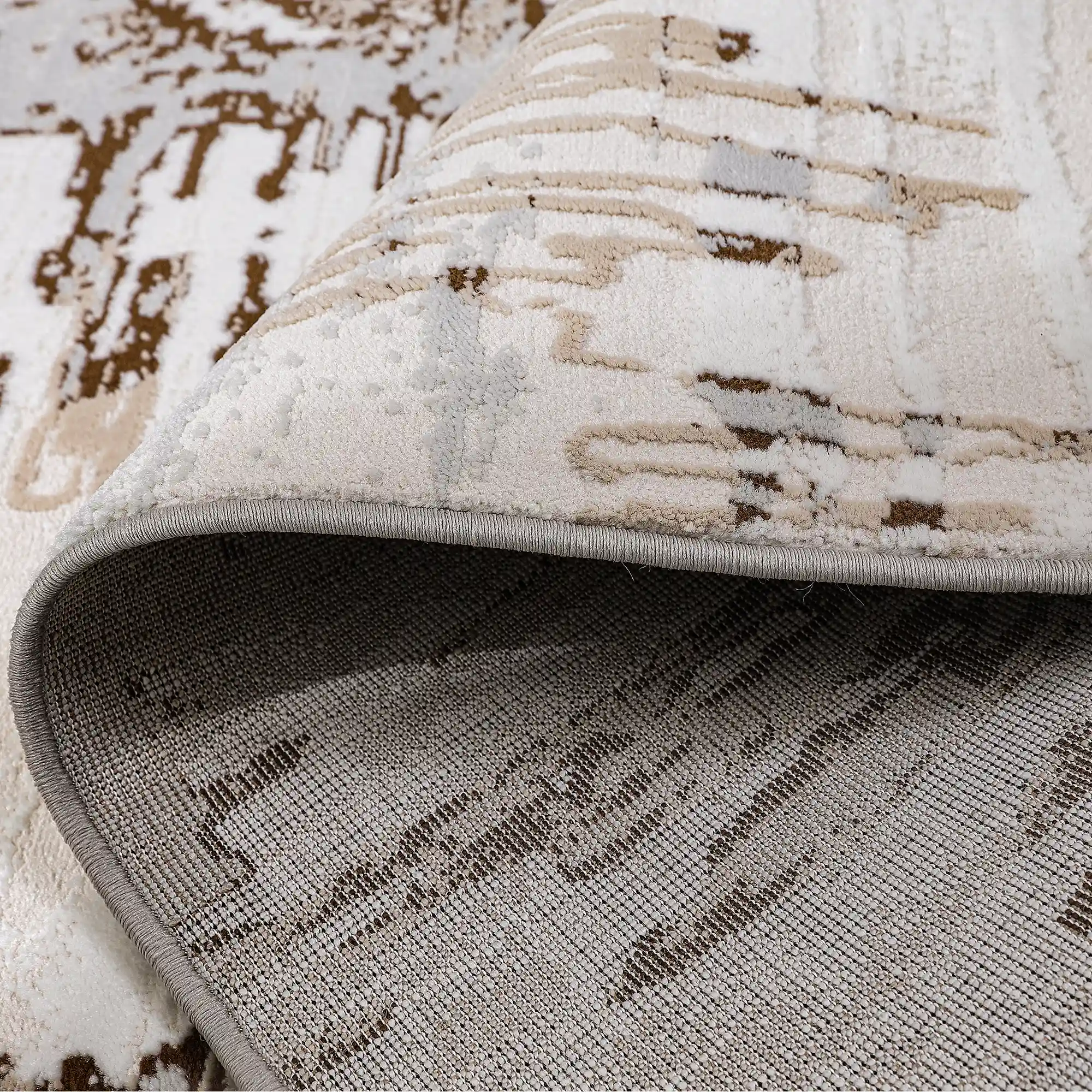 Puxina Soft Layered Block Abstract Neutral Area Rug