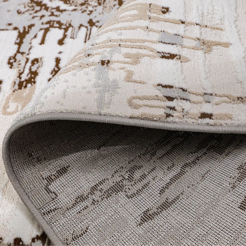 Puxina Soft Layered Block Abstract Neutral Area Rug