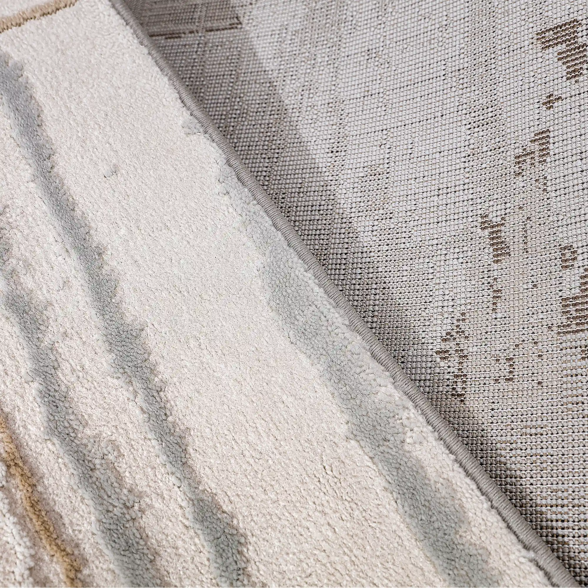 Puxina Soft Layered Block Abstract Neutral Area Rug