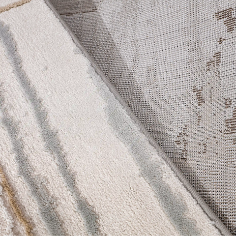Puxina Soft Layered Block Abstract Neutral Area Rug