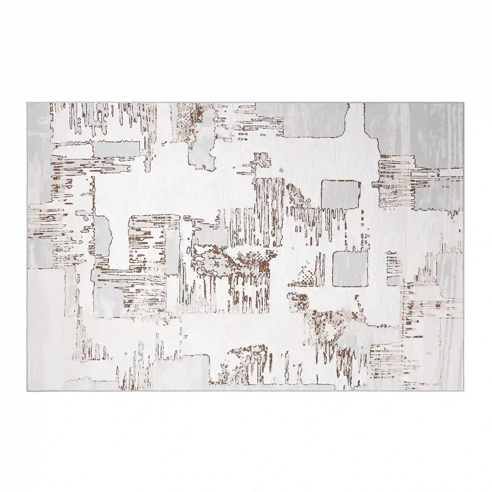Puxina Soft Layered Abstract Neutral Area Rug for Contemporary ...
