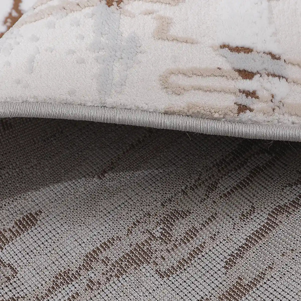 Puxina Soft Layered Block Abstract Neutral Area Rug