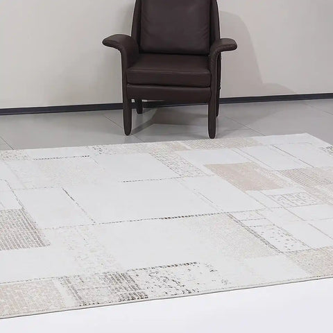 Puxina Subtle Grid Linear Neutral Area Rug